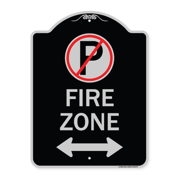 Fire Zone Heavy-Gauge Aluminum Architectural Sign, 24" x 18", BS-1824-23975
